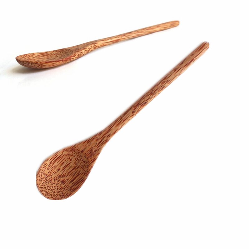 Wooden Coconut Soup Spoon Palm Wood Teaspoon Dessert Scoop Kitchen-tool Tableware Kids Cutlery Tea Stiring Spoons - DreamWeaversStore