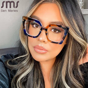 Vintage Glasses Women Men Square Clear Glasses Optical Eyeglasses Frame Transparent Lens Spectacle Frame NOT Anti Blue Light - DreamWeaversStore