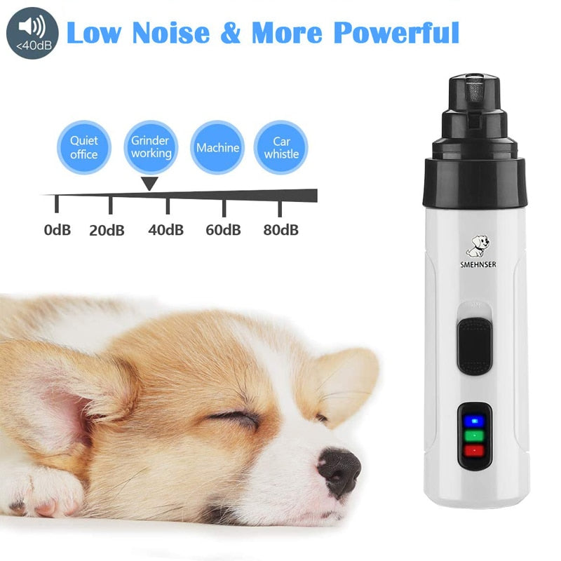 Electric Dog Nail Clippers for Dog Nail Grinders Rechargeable USB Charging Pet Quiet Cat Paws Nail Grooming Trimmer Tools - DreamWeaversStore