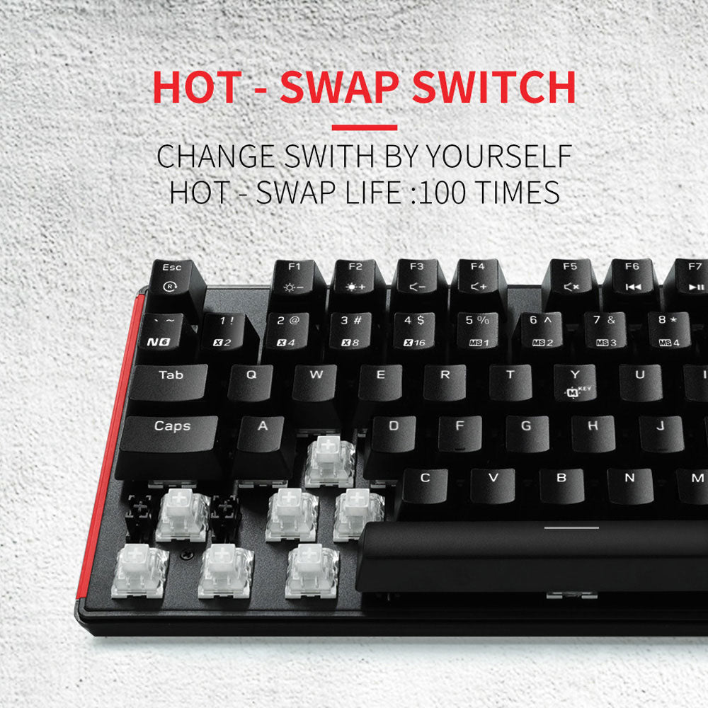 HEXGEARS GK705 Hot Swap Switch Mechanical Keyboard 104 Keys RU/US Waterproof Wired Gaming Keyboard Anti-Ghosting Backlit For PC - DreamWeaversStore