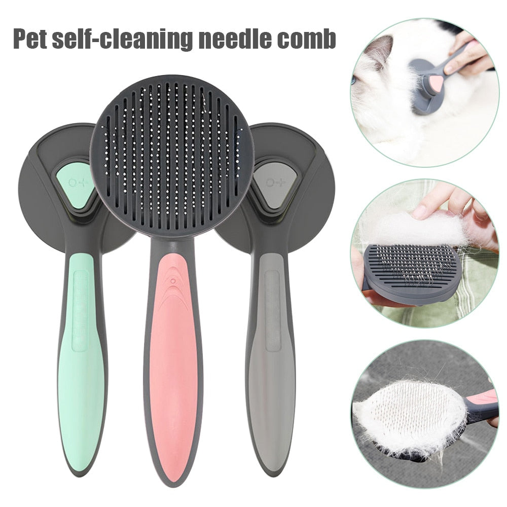 Cat Brush Dog Comb Hair Removes Pet Hair Comb For Cat Grooming Hair Cleaner Cleaning Beauty Products Self Cleaning Slicker Brush - DreamWeaversStore