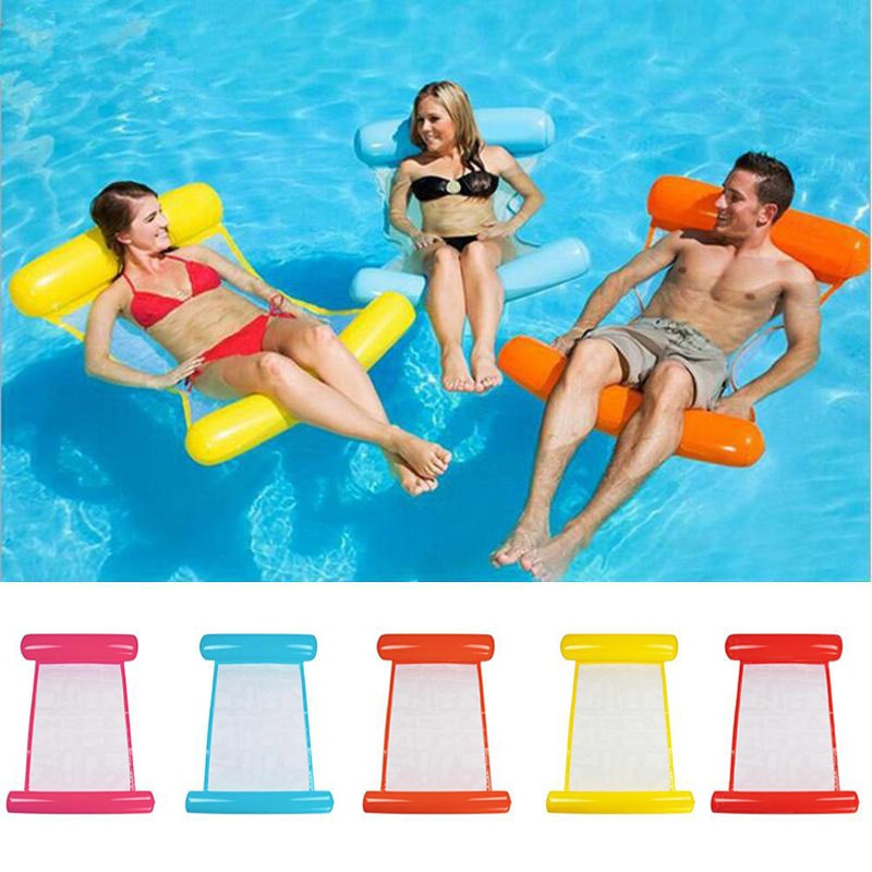 Summer Inflatable Chair Foldable Floating Row PVC Swimming Pool Water Hammock Air Mattresses Bed Beach Water Sport Lounger Chair - DreamWeaversStore