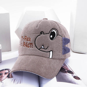 Cartoon Dinosaur Children Baseball Cap Summer Autumn Boys Corduroy Adjustable Sun Hat Cute Casual Outdoor Baby Caps - DreamWeaversStore