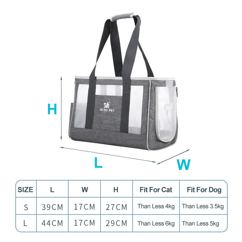 Breathable Pet Dog Cat Single Shoulder Bags Light Portable Four Sides AIRY Dog Handbag Durable Travel Puppy Bag Pet Supplies - DreamWeaversStore