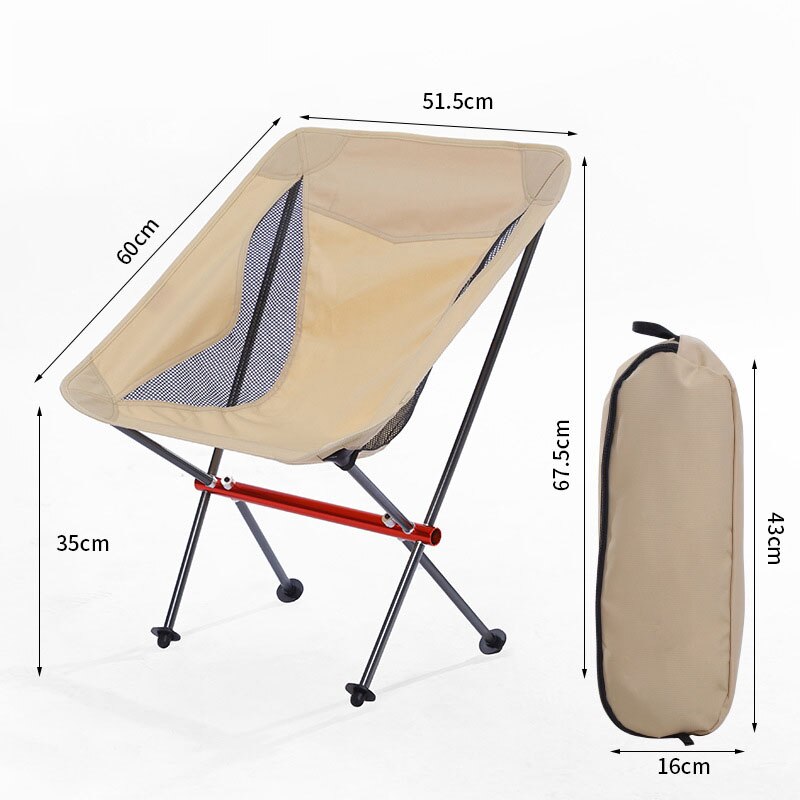 Portable Folding Camping Chair Outdoor Moon Chair Collapsible Foot Stool For Hiking Picnic Fishing Chairs Seat Tools - DreamWeaversStore