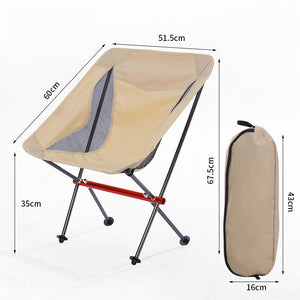 Portable Folding Camping Chair Outdoor Moon Chair Collapsible Foot Stool For Hiking Picnic Fishing Chairs Seat Tools - DreamWeaversStore