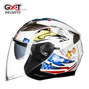 New GXT dual lens motorcycle helmet open face motorcycle helmet electric safety helmet women&#39;s summer unisex  motorcycle helmet - DreamWeaversStore