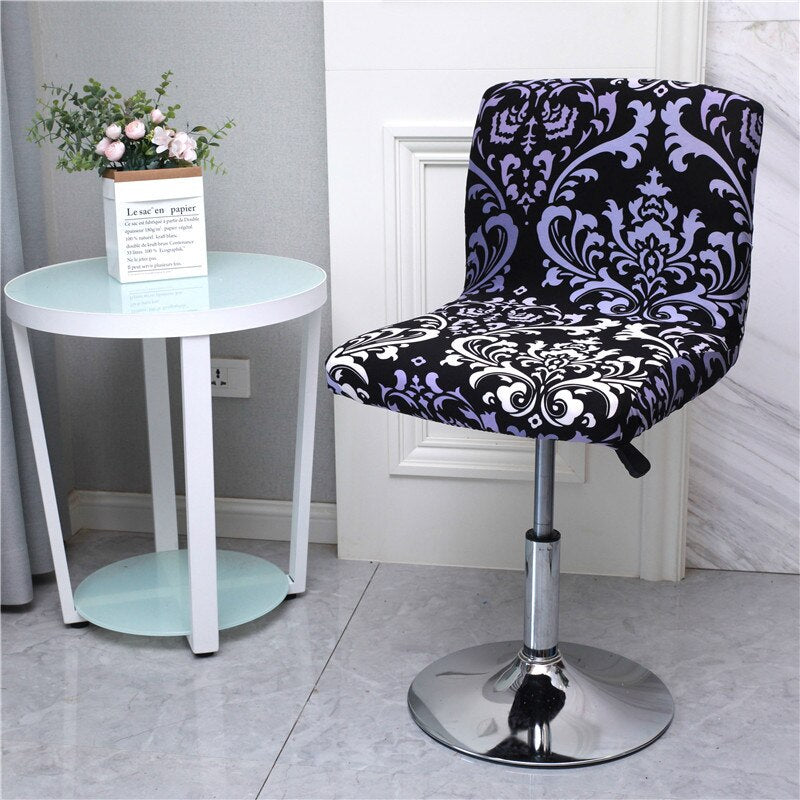 Stretch Bar Stool Low Back Bar Chair Cover with Back Spandex Seat Case Dining Chair Cover Bar Chair Seat Cover Office Seat Case - DreamWeaversStore