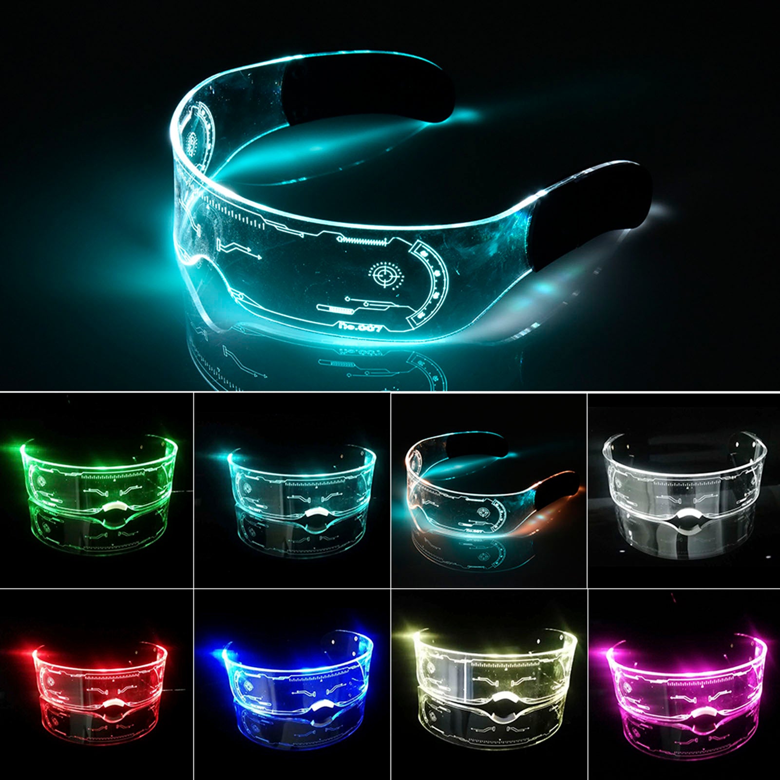 LED Luminous Glasses LED Glasses EL Wire Neon Light Up Visor Eyeglasses Bar Party EyeWare For Halloween Christmas Parties - DreamWeaversStore