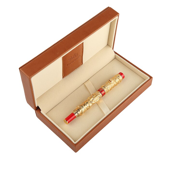 Luxury Jinhao Double Dragon Fountain Pen Writing Ink pens gift Iridium M Nib Advanced Craft Writing Single or with gift pen box - DreamWeaversStore