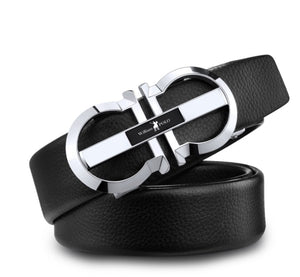 WILLIAMPOLO 2021 Full-grain leather Brand Belt Men Top Quality Genuine Luxury Leather Belts Strap Male Metal Automatic Buckle - DreamWeaversStore