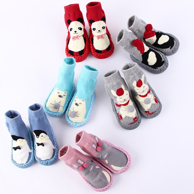 Toddler Indoor Sock Shoes Newborn Baby Socks Winter Thick Terry Cotton Baby Girl Sock with Rubber Soles Infant Animal Funny Sock - DreamWeaversStore