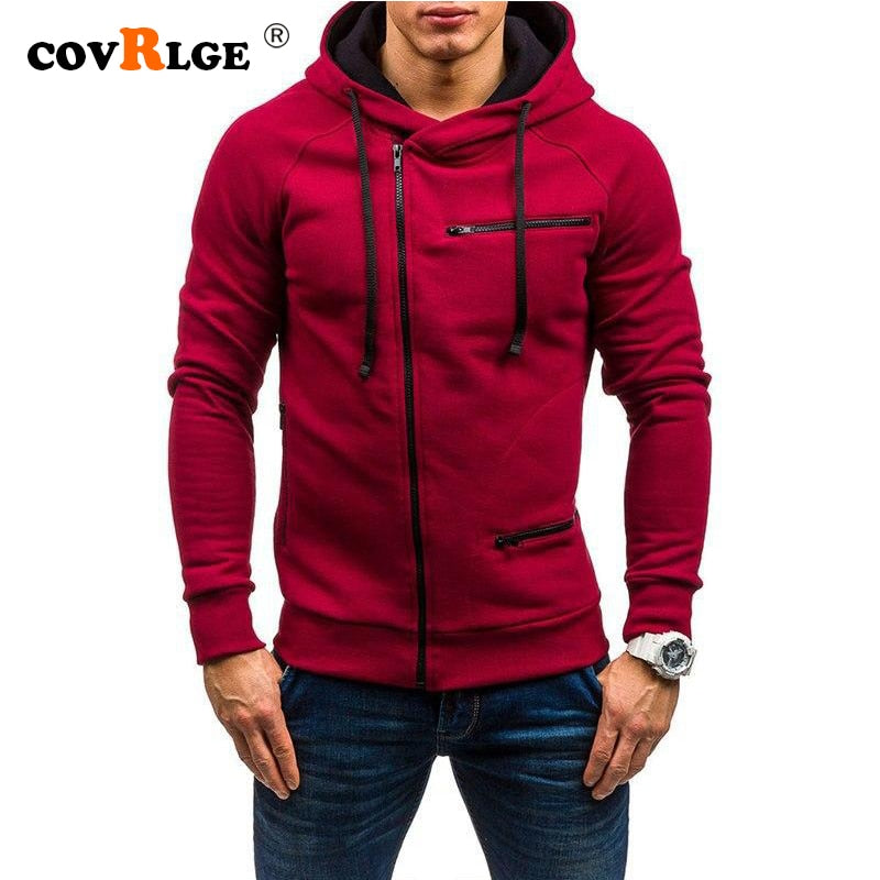 Covrlge Fashion Brand Men&#39;s Hoodies 2019 Spring Autumn Male Casual Hoodies Sweatshirts Men&#39;s Zipper Solid Color Hoodies MWW204 - DreamWeaversStore