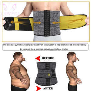 LANFEI Hot Waist Trainer Neoprene Men Body Shaper Tummy Control Belt Sauna Slimming Strap Fitness Sweat Shapewear for Fat Burner - DreamWeaversStore