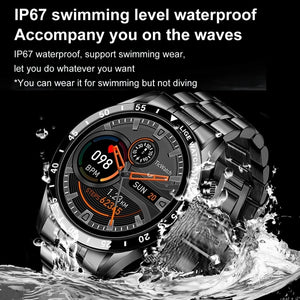 LIGE 2021 Full Circle Touch Screen Steel Band Luxury Bluetooth Call Men Smart Watch Waterproof Sport Activity Fitness Watch+Box - DreamWeaversStore