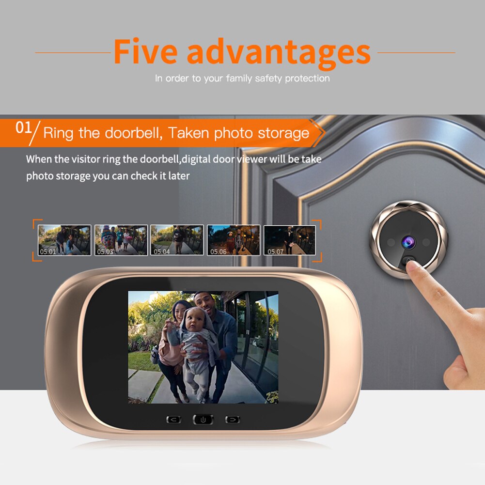 DD1 2.8 inch TFT LCD Screen Digital Doorbell 0.3MP IR Night Vision Electronic Door Peephole Camera Viewer Door Bell Electronic - DreamWeaversStore