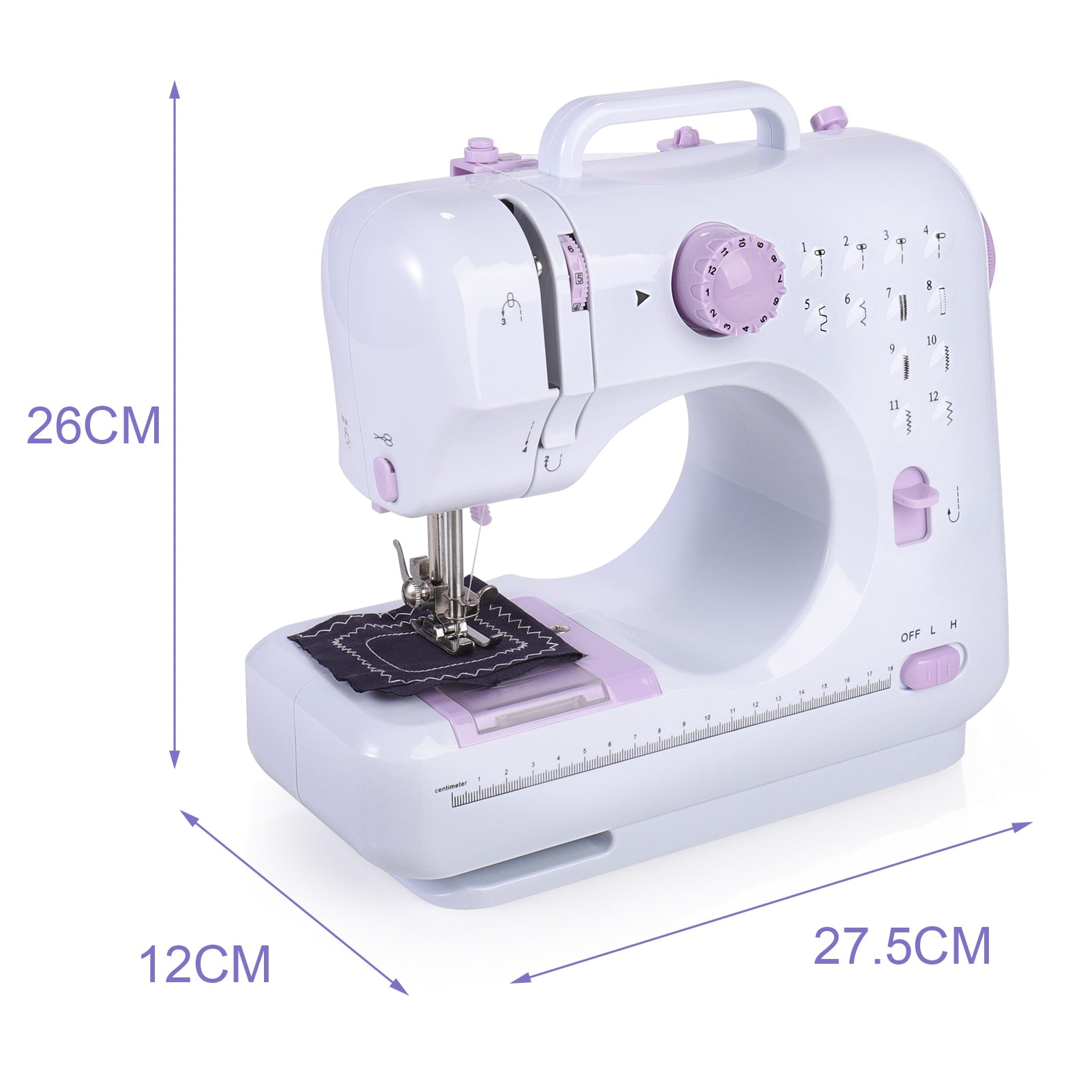 Fanghua Multifunction Mini Sewing Machine 505A 12 Stitches Replaceable + 11pc Presser Foot Power Supply LED Light Sewing classes - DreamWeaversStore