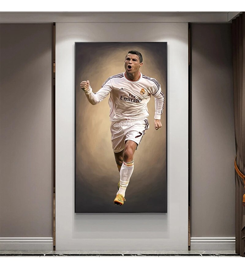 Football Stars Ronaldo Posters Print Canvas Painting Wall Art for Living Room Home Decor(No Frame) - DreamWeaversStore