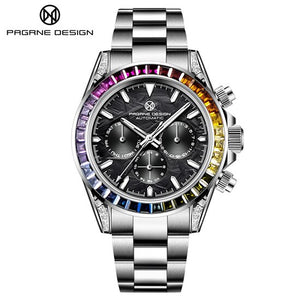 PAGRNE DESIGN Automatic Men's Watches 40mm Ceramic Bezel Mechanical Watches Top Brand Stainless Steel Sports Waterproof Clock - DreamWeaversStore