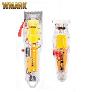 2021 WMARK New Model NG-108 Rechargeable Hair Cutting Machine Hair Clippers Trimmer Transparent Cover White Or Red Base 7300rpm - DreamWeaversStore