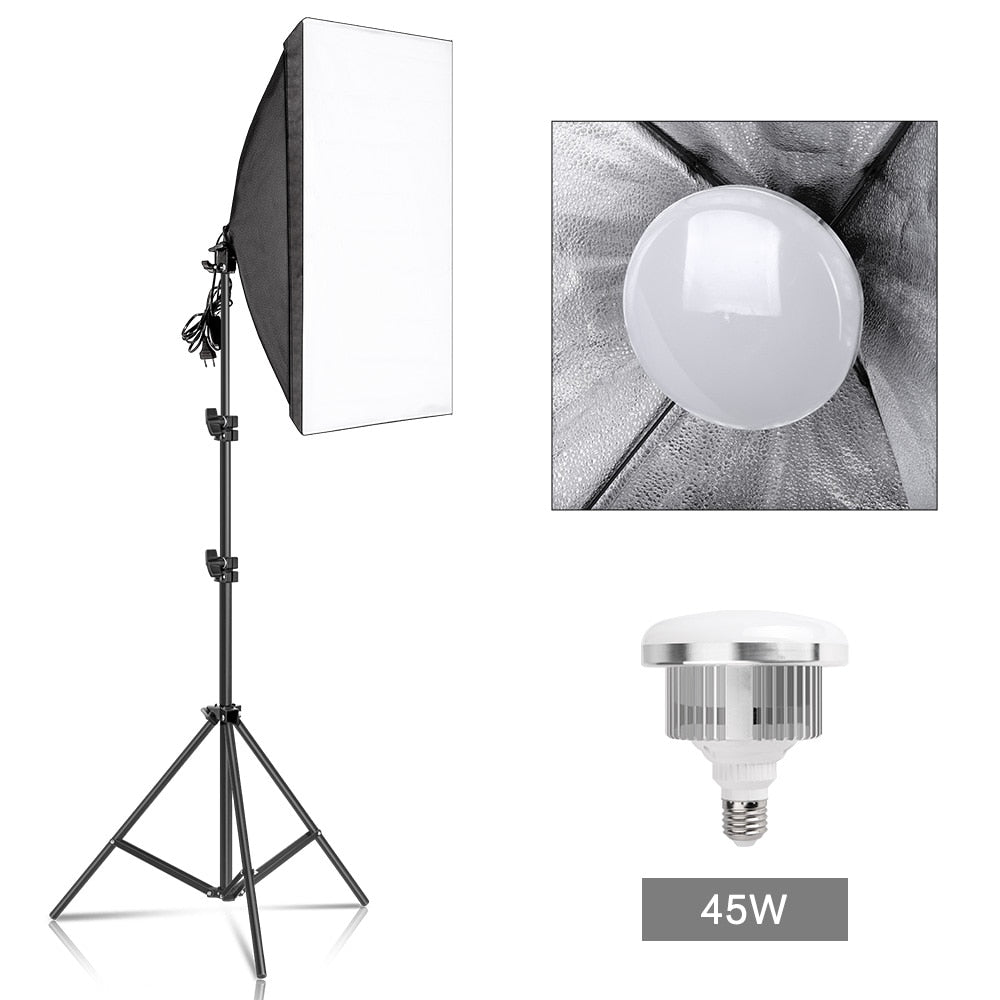 Photography Softbox Lighting Kits 50x70CM Professional Continuous Light System Soft Box For Photo Studio Equipment - DreamWeaversStore