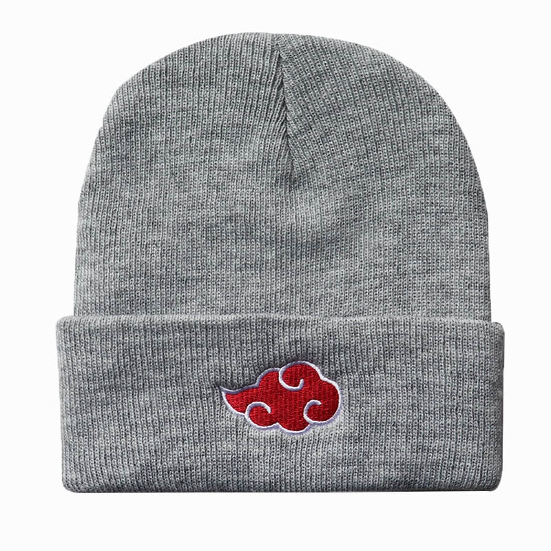 Autumn Winter Anime Hat Akatsuki Cosplay Red Cloud Embroidery Knitted Hat Woolen Cap Keep Warm Unisex - DreamWeaversStore