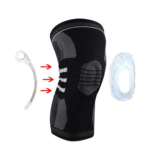 1 Piece Silicone Full Knee Brace Strap Patella Medial Support Strong Meniscus Compression Protection Sport Pads Running Basket - DreamWeaversStore