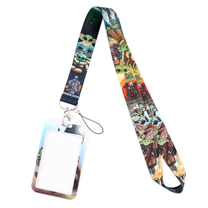 LT117 Star wars Yoda Baby Alien Lanyard Credit ID Badge Holder Key Rings Bag Student woman Travel Bank Card Cover Keychain Gifts - DreamWeaversStore