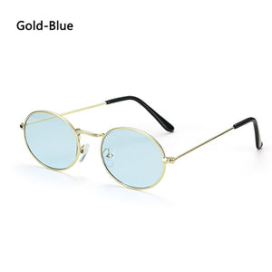 Small Frame Oval Sunglasses Gold Silver Frame Steampunk Vintage Festival Sun Glasses UV 400 Gradient Mirror Glasses New Fashion - DreamWeaversStore