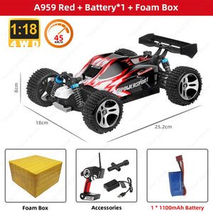 WLtoys 144001 RC Car 1:14 A959B Racing RC High Speed Car 60km/h 4WD A959 Off-Road Drift Electric Remote Control Toy for Children - DreamWeaversStore