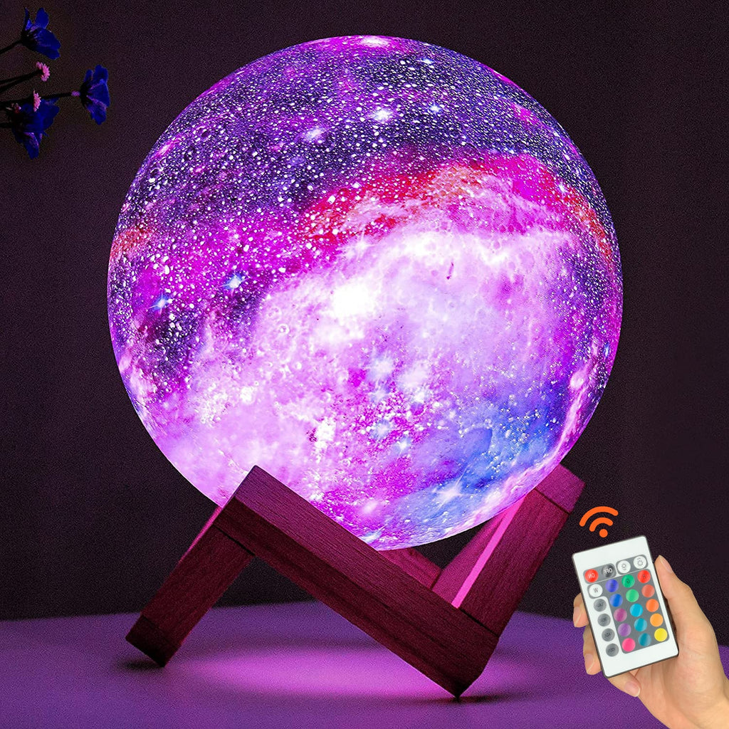 Moon Lamp Kids Night Light Galaxy Lamp 16 Colors LED 3D Star Moon Light Change Touch And Remote Control Galaxy Light For Gifts - DreamWeaversStore