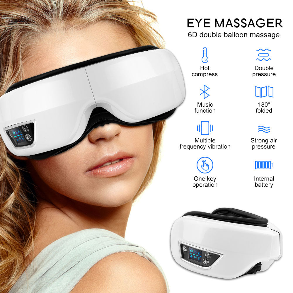 Eye Massager Pressure Therapy Bluetooth Electric Eyes Mask Massage Vibration Heating Air Pressure Beauty Eyes Care Tool Dropship - DreamWeaversStore