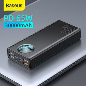 Baseus 65W Power Bank 30000mAh 20000mAh Quick Charge PD QC 3.0 SCP AFC Powerbank For iPad Laptop External Battery For iPhone 12 - DreamWeaversStore