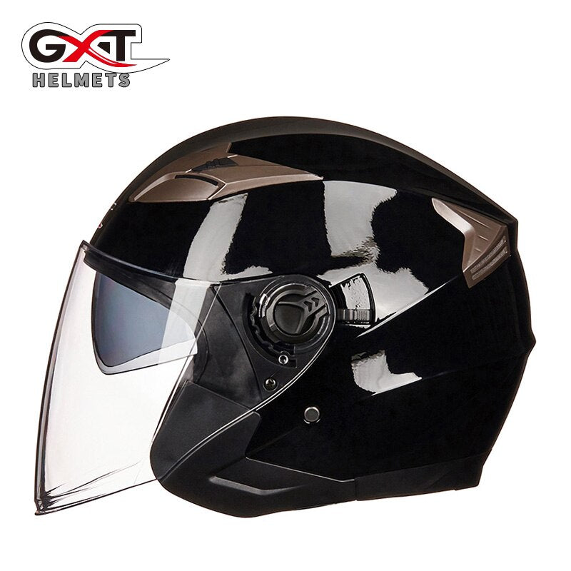 New GXT dual lens motorcycle helmet open face motorcycle helmet electric safety helmet women&#39;s summer unisex  motorcycle helmet - DreamWeaversStore