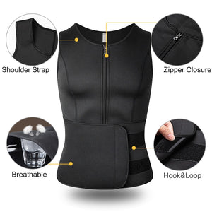 Men Body Shaper Waist Trainer Vest Slimming Shirt Sauna Sweat Vest Compression Undershirt Shapewear Fat Burner Workout Tank Tops - DreamWeaversStore