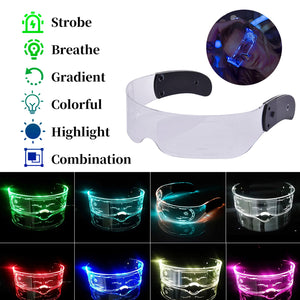 LED Luminous Glasses LED Glasses EL Wire Neon Light Up Visor Eyeglasses Bar Party EyeWare For Halloween Christmas Parties - DreamWeaversStore