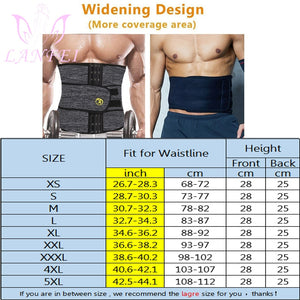 LANFEI Hot Waist Trainer Neoprene Men Body Shaper Tummy Control Belt Sauna Slimming Strap Fitness Sweat Shapewear for Fat Burner - DreamWeaversStore