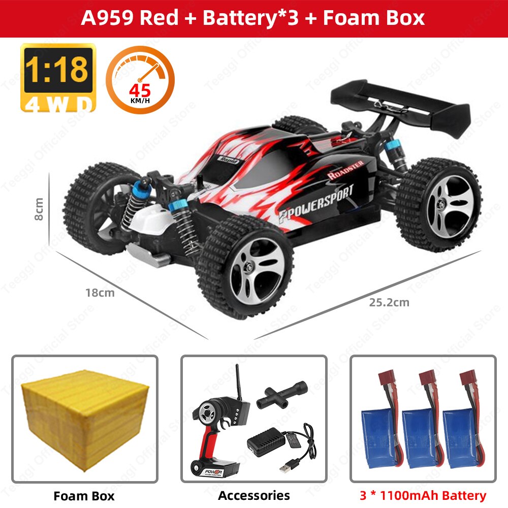 WLtoys 144001 RC Car 1:14 A959B Racing RC High Speed Car 60km/h 4WD A959 Off-Road Drift Electric Remote Control Toy for Children - DreamWeaversStore