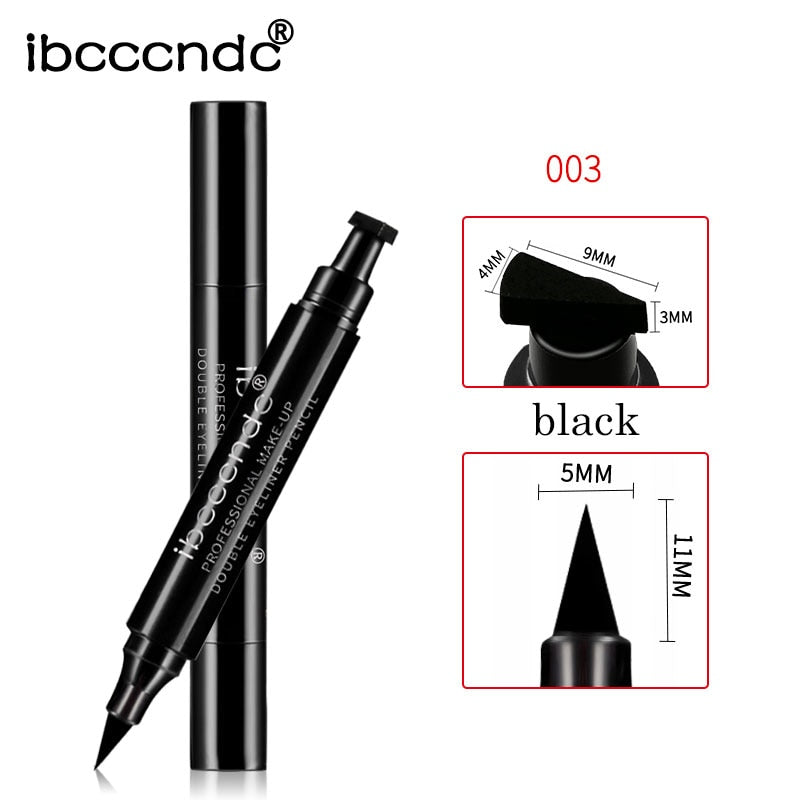 IBCCCNDC Brand Makeup Black Eye Liner Liquid Pencil Quick Dry Waterproof Black Double-ended Makeup Stamps Wing Eyeliner Pencil - DreamWeaversStore