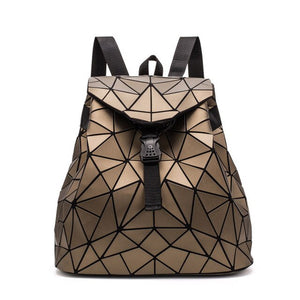 2021 new female backpack boy girl student School bag holographic laser geometry travel bag Designer Bagpack woman's backpack - DreamWeaversStore