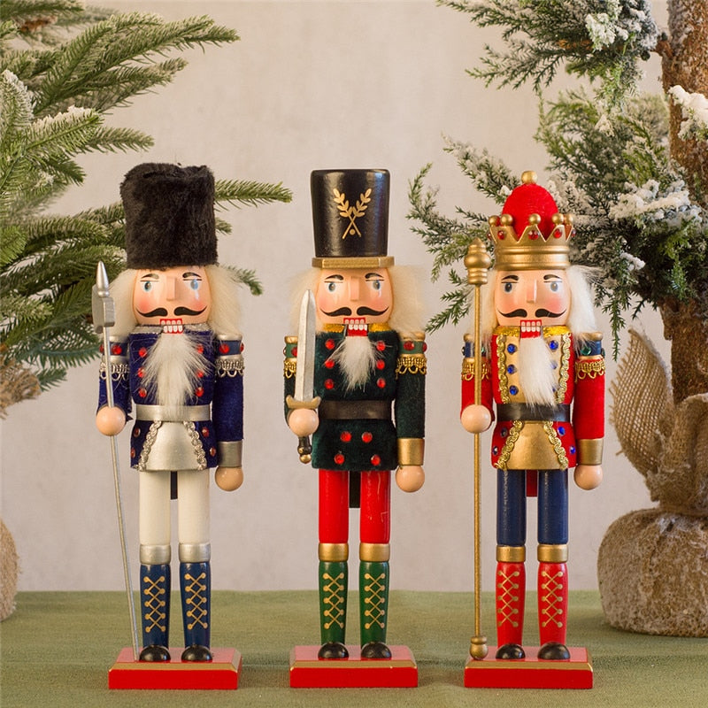 European-style cloth-covered nutcracker soldier puppet Christmas 30CM Christmas wine cabinet set-up decorations abc223 - DreamWeaversStore