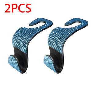 Creative Car Seat Back Hook Diamond Rhinestones Hanger Auto Headrest Objects Support Universal Mount Clips Bling Car Accessories - DreamWeaversStore