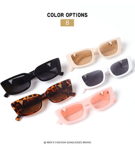 Retro Cat eyt Frame Sunglasses Women 2021 Luxury V Sun Glasses Men Fashion Rectangle Jelly Sunglasses with Metal Hinges UV400 - DreamWeaversStore