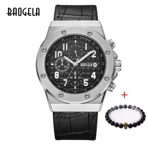 BAOGELA Homme Nouveau Quartz Montres 2019 Étanche Chronographe décontracté Lumineux Montre-Bracelet Homme En Cuir Bracelet Relog - DreamWeaversStore