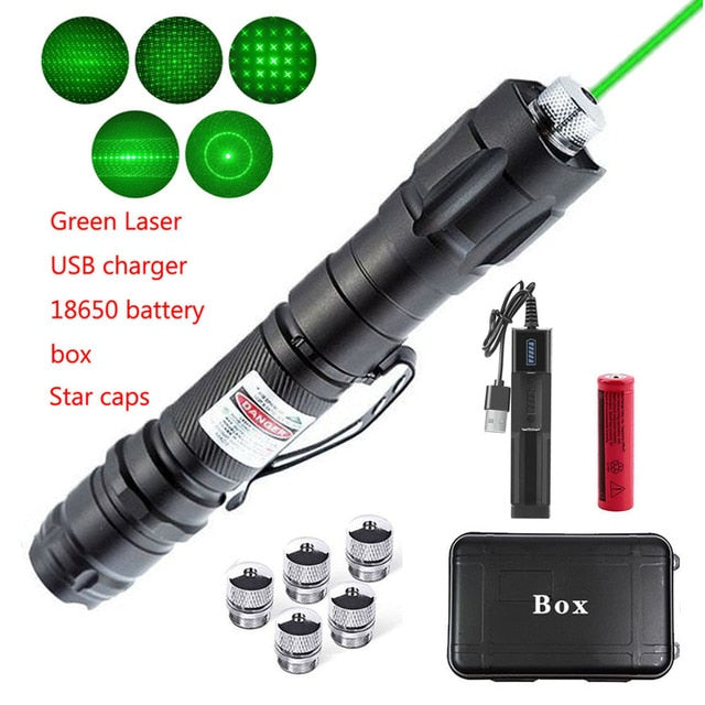 High Power Super Laser Pointer 009 Burning Laser Pen 532nm Green Light USB Charge Visible Beam Powerful 10000m Lazer Pen Cat Toy - DreamWeaversStore