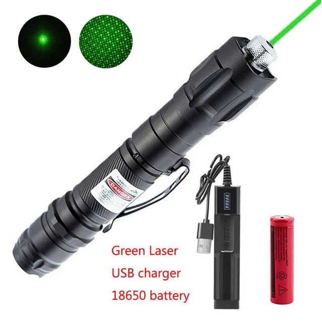 High Power Super Laser Pointer 009 Burning Laser Pen 532nm Green Light USB Charge Visible Beam Powerful 10000m Lazer Pen Cat Toy - DreamWeaversStore