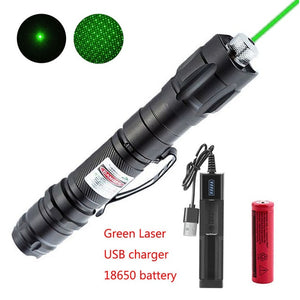 High Power Super Laser Pointer 009 Burning Laser Pen 532nm Green Light USB Charge Visible Beam Powerful 10000m Lazer Pen Cat Toy - DreamWeaversStore