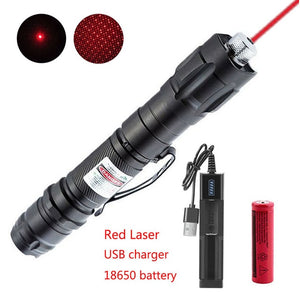 High Power Super Laser Pointer 009 Burning Laser Pen 532nm Green Light USB Charge Visible Beam Powerful 10000m Lazer Pen Cat Toy - DreamWeaversStore