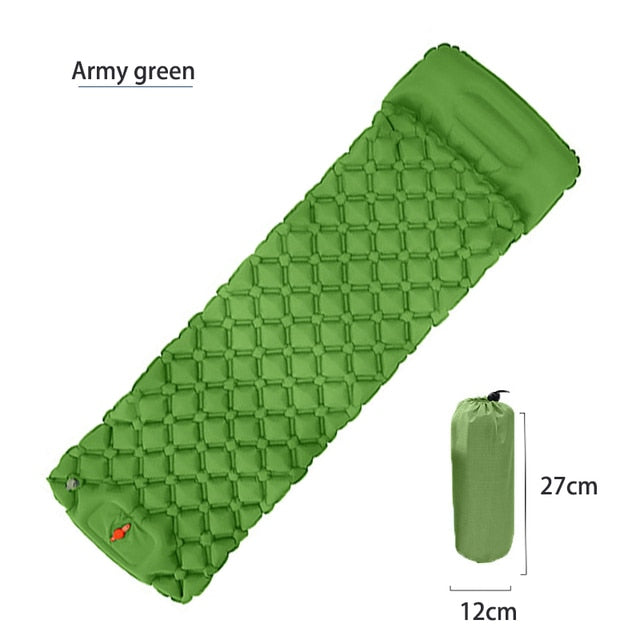 Inflatable Outdoor Sleeping Pad Ultralight Sleeping Mats For Camping Tent Car Travel Mattress Folding Bed Bring Your Own Pillow - DreamWeaversStore