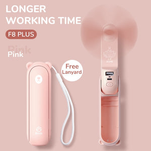 USB Mini Fan Portable Handheld Electric Fan Rechargeable Quiet Pocket Cooling Hand ventilador with Light Office Outdoor - DreamWeaversStore